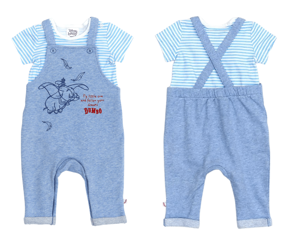 Disney Store Dumbo Baby Dungaree and Body Suit Set