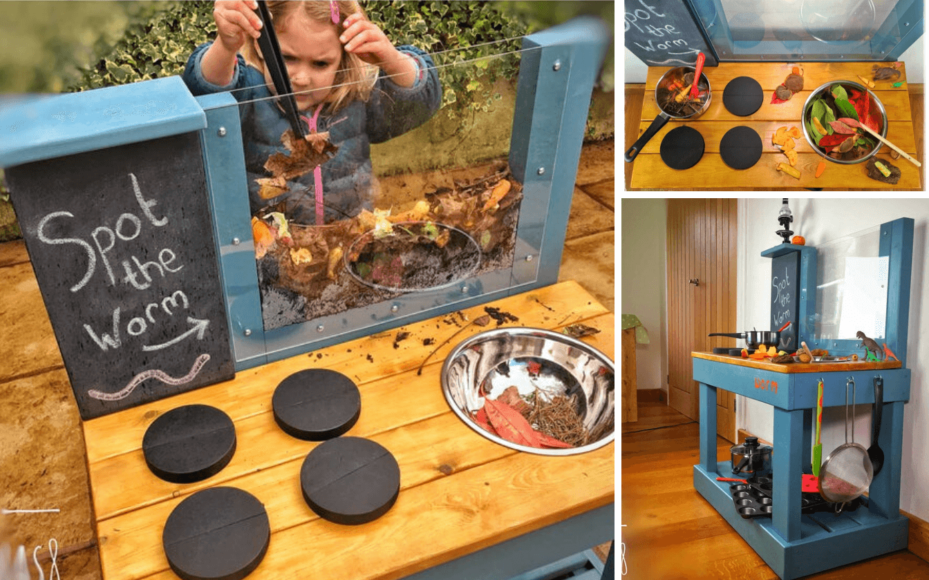 How Cool Is This Mud Kitchen With Wormery & Blackboard