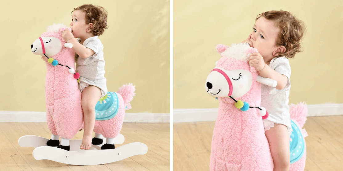 How Adorable Is This Pink Alpaca Rocker?!